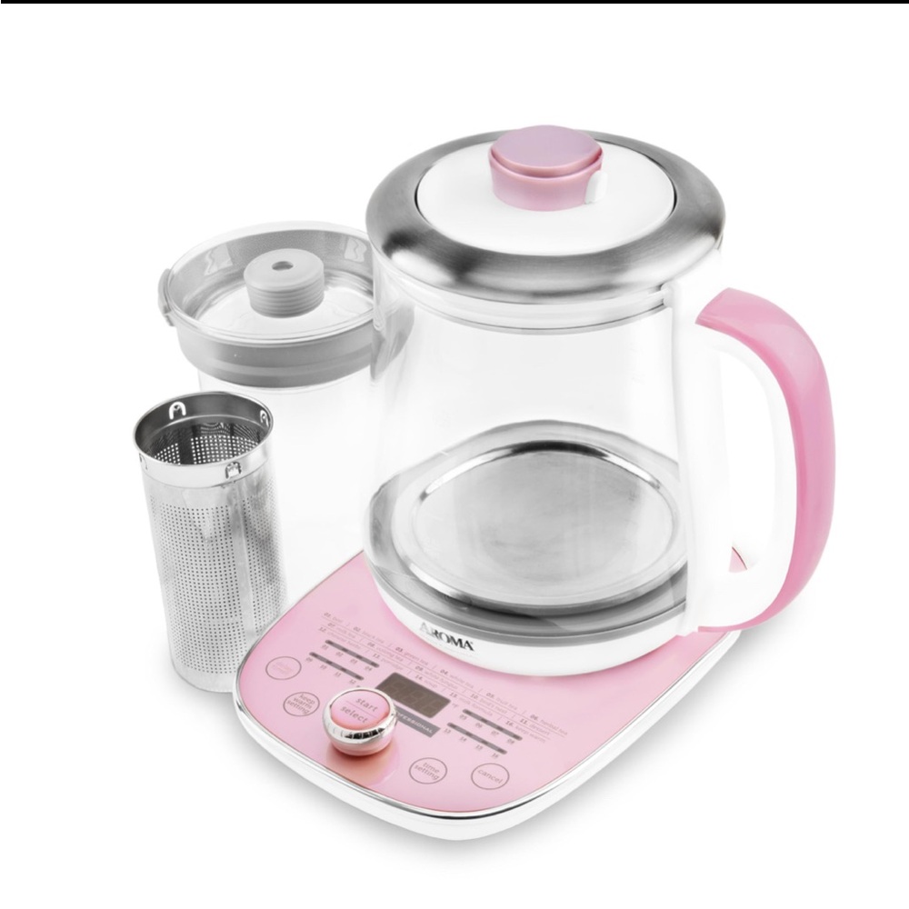 Roma Pink Electric Kettle with Infuser